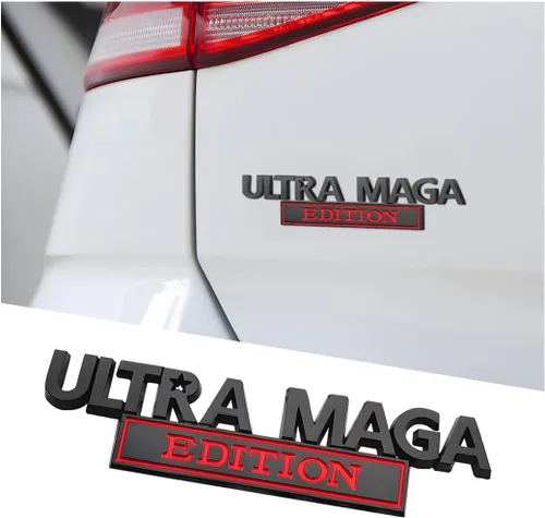 AICEL Edición Ultra MAGA, emblemas de metal completo en 3D para coche, etiquetas de personalidad clásicas con adhesivo fuerte, insignias para coche