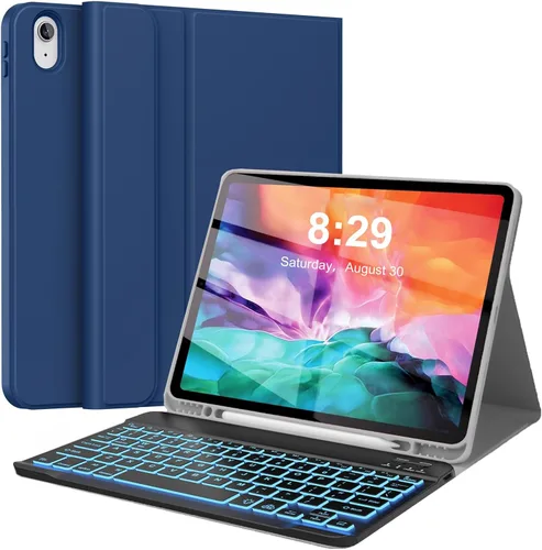 Miniatura 14 de Funda con teclado para iPad Pro de 12.9 pulgadas (Modelo antiguo) 2015 1ª / 2017 2ª generación - Teclado inalámbrico Bluetooth recargable Azul oscuro