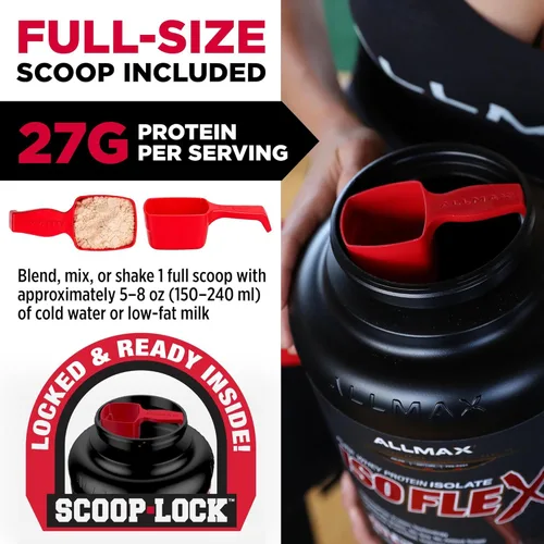 Miniatura 4 de ALLMAX Nutrition - ISOFLEX Polvo de Proteína de Suero, Proteína de Suero Aislada, 27g de Proteína, Pastel de Cumpleaños, 2 lb