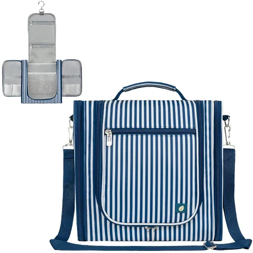 Miniatura 16 de PAVILIA - Bolsa de aseo para viaje para mujeres y hombres, organizador cosmético colgante, bolsa de maquillaje resistente al agua para accesorios