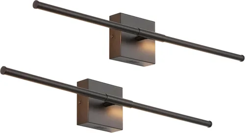 Miniatura 12 de JONATHAN Y Aplique de pared LED integrado de latón dorado de 28 pulgadas, luz de tocador de metal para espejo de baño, dormitorio, pasillo, elegante