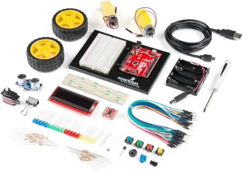 SparkFun Kit del inventor - v4.1.2 (SIK) RedBoard Qwiic- Tablero blanco sin soldadura - Estuche de transporte - LCD blanco sobre negro (con