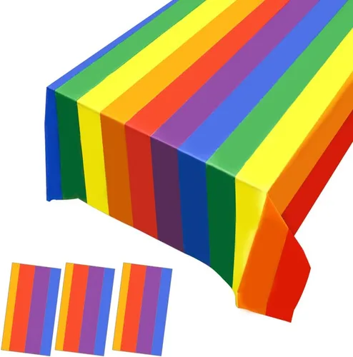 Miniatura 5 de Paquete de 3 manteles de plástico con bandera de plástico para el 4 de julio, manteles desechables para barbacoa, picnic, cumpleaños, bodas