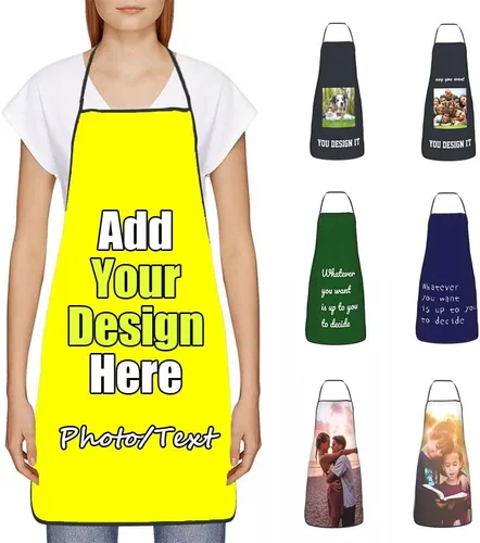 Miniatura 16 de Delantal Personalizado, Diseña Tu Propio Delantal de Cocina para Cocinar, Sube Tus Fotos Favoritas Logo, Añade Cualquier Nombre o Texto
