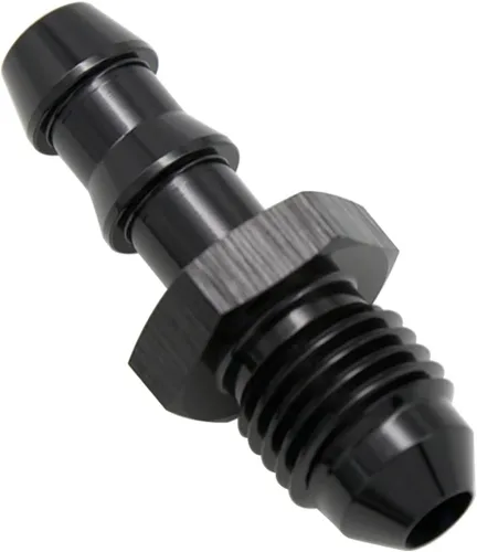 Miniatura 3 de Negro recto aluminio 4AN macho Flare a 1/4 "(6.3mm) Barb Push Hose Barb Fitting Adapter