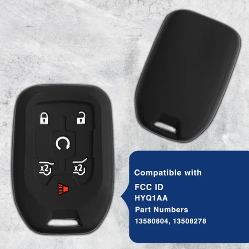 Miniatura 5 de KeyGuardz - Carcasa protectora exterior de goma suave para llave inteligente de entrada sin llave para Suburban Tahoe Yukon HYQ1AA