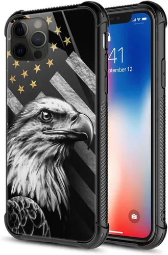 Miniatura 17 de ZHEGAILIAN Funda compatible con iPhone 12/12 Pro, funda de invasión de vaca alienígena OVNI, parte trasera de vidrio templado + funda protectora