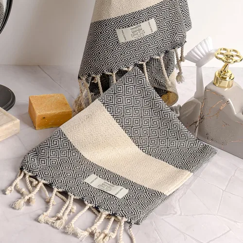 Miniatura 7 de EPHESUS TOWELS Toallas de mano – Juego de 2 18 x 30 pulgadas – Toalla de mano turca decorativa para baño, cocina, invitados, cara, cabello, té