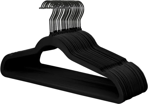 Miniatura 15 de ManGotree Perchas de terciopelo para abrigos, perchas antideslizantes de fieltro para trajes, colgador de ropa ultradelgado que ahorra espacio