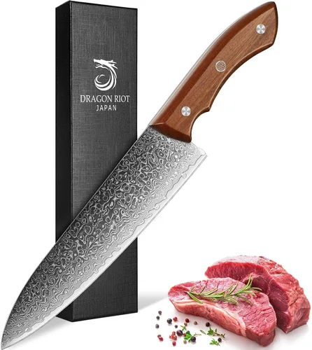 Miniatura 10 de DRAGON RIOT Cuchillo de pelar de Damasco de 5 pulgadas, cuchillo de fruta de acero de Damasco VG-10, cuchillo de pelar japonés con mango de madera