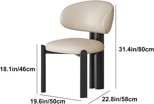 Miniatura 2 de Juego de 2 sillas de comedor tapizadas modernas, diseño cómodo con respaldo curvado para cocina, sala de estar, dormitorio u oficina