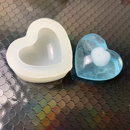 Miniatura 7 de WANDIC Moldes de silicona – 2 moldes de jabón 3D en forma de corazón para manualidades de jabón hechas a mano y resina