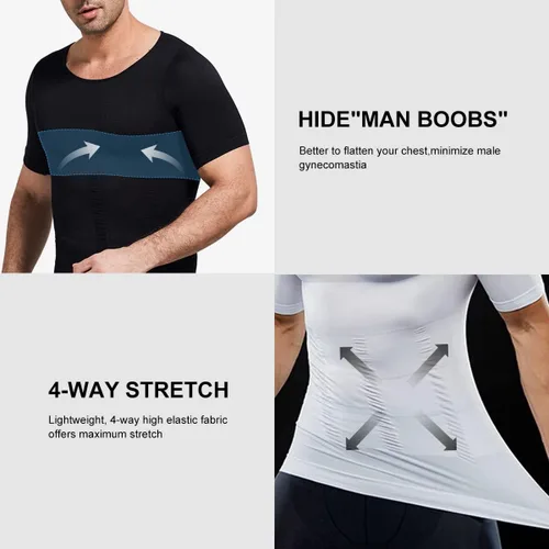 Miniatura 9 de Arjen Kroos Men's Gynecomastia Compression Shirts Shapewear Body Shaper Slimming Undershirts