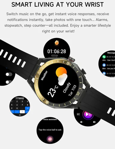 Miniatura 6 de ZJX Reloj inteligente con auriculares para hombre, pantalla HD táctil completa de 1.52 pulgadas, cuerpo de metal, auriculares deportivos TWS reloj