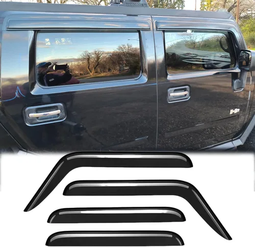 Miniatura 9 de Deflector de viento para ventana lateral a prueba de sol e impermeable, juego de 4 piezas de protectores de lluvia de repuesto, visera de ventana