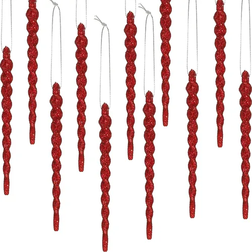 Miniatura 19 de 30 piezas de carámbanos de plástico trenzados para árbol de Navidad; adornos colgantes para árbol de Navidad, fiesta de Navidad, boda, fiesta