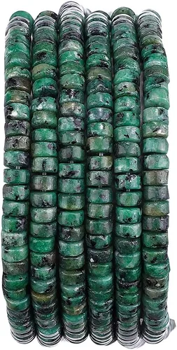 Miniatura 44 de BEADIA Cuentas Espaciadoras de Jade Amarillo Natural en Forma de Tapa, Cuentas Semipreciosas Sueltas para Hacer Joyas con Encuadernación, 4mmx2mm