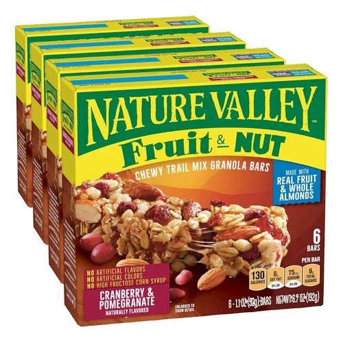 Miniatura 40 de Nature Valley Barras de granola masticables de frutas y nueces, nueces de chocolate negro, 6 barras, 7.4 onzas