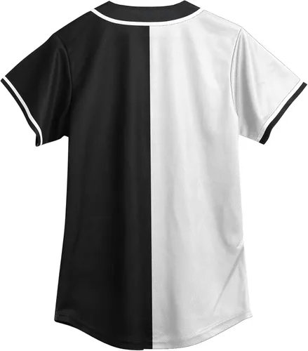 Miniatura 2 de Amzdest Ropa de los años 90 para mujer, disfraz unisex de hip hop para fiesta, camiseta de béisbol Bel Air, camisa de manga corta con botones