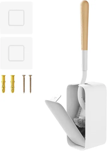 Miniatura 9 de Cepillo limpiador de inodoro, cepillo de inodoro y soporte para limpieza de esquinas muertas, cepillo de inodoro montado en la pared para decoración