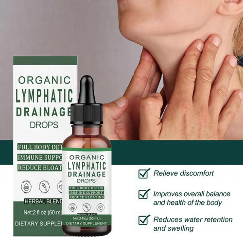 Miniatura 3 de Gotas de drenaje linfático, gotas líquidas de apoyo linfático, con ingredientes herbarios, reducen la hinchazón, desintoxicación y limpieza de todo