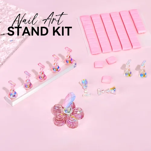 Miniatura 2 de Makartt Soporte de uñas para uñas a presión, práctica de pintura artística, soporte magnético para pintar uñas, soporte para diseños de uñas