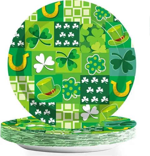Miniatura 16 de 80 piezas de platos de papel de Navidad de menta de 7 pulgadas, platos desechables de postre de Navidad, dulce de menta, feliz año nuevo