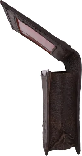 Miniatura 5 de Marshal Tarjetero de cuero RFID extensible para hombres y mujeres Marrón Croco