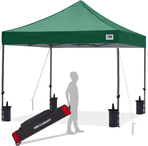 Miniatura 21 de Abccanopy - Carpa de toldo para tienda de campaña comercial instantánea con bolsa de transporte con ruedas, 4 bolsas de arena, Blanco