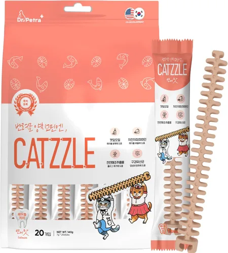 Miniatura 11 de CATZZLE Golosinas para gatos, masticables dentales para gatos de interior, limpieza de dientes de gato, aperitivos para el cuidado dental – control
