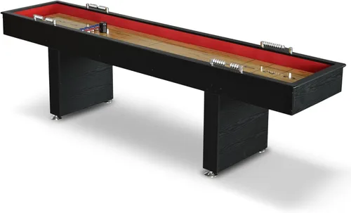 Hathaway Avenger Mesa de Shuffleboard de 9 Pies para Sala de Juegos Familiar – Campo de Juego con Recubrimiento de Polímero, Anotador y Gabinete
