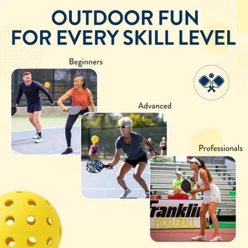 Miniatura 5 de Outdoor Pickleball Balls USAPA Approved for Tournament Play 6 12 48 Packs Durable 40-Hole Design Ideal for All Skill Levels Pickleball Accessories