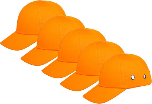 Zojo Gorra de béisbol con 5 unidades, reflectante, transpirable, ligera, gorra de seguridad para hombres y mujeres 5PCS-sarga naranja neón