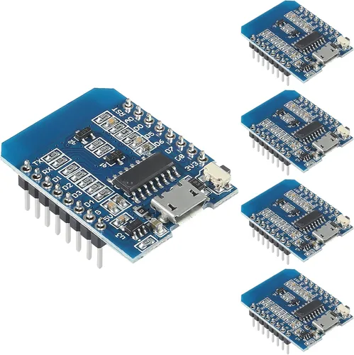Miniatura 4 de ACEIRMC 5pcs ESP8266 ESP-12 ESP-12F NodeMcu Mini D1 módulo WeMos Lua 4M bytes WLAN WiFi Internet Desarrollo Base en ESP8266 ESP-12F para Arduino