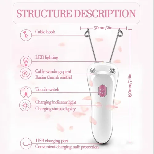 Miniatura 3 de Depiladora eléctrica de belleza para mujer, depiladora de belleza facial eléctrica inalámbrica, depilación facial para mujeres, removedor de vello