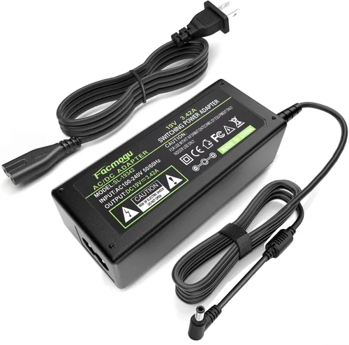 Miniatura 8 de Facmogu DC 19V 3.42A Fuente de alimentación, transformadores 100-240V AC a DC 19Volt de 65 vatios, adaptador de corriente convertidor con enchufe DC