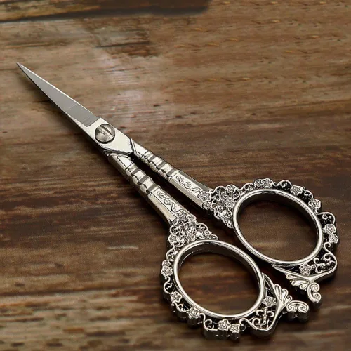 Miniatura 3 de AKOAK Tijeras estilo ciruela vintage - Tijeras multifuncionales de acero inoxidable para uñas (plata)
