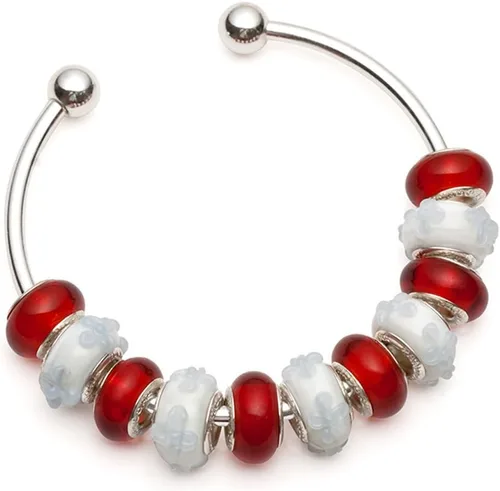 Miniatura 6 de RUBYCA 10 pulseras de plata blanca chapada en plata blanca con forma de tornillo, para bricolaje