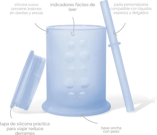 Miniatura 3 de Olababy Taza de entrenamiento de silicona con tapa con popote Taza para beber agua para bebés 6+ meses de bebé a 12-18 meses Taza para beber