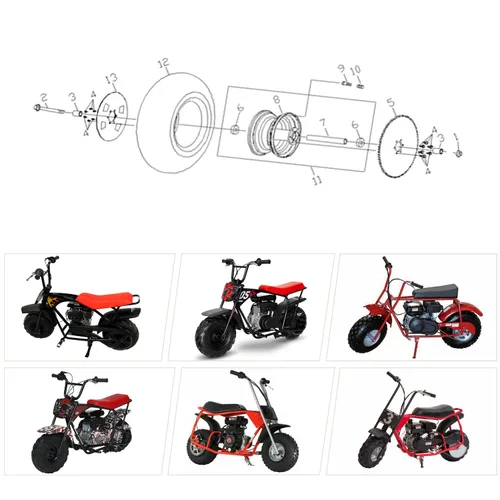 Miniatura 2 de YOXUFA Piñón de 75 dientes con 35 cadenas de transmisión 140 eslabones de repuesto para mini bicicleta Coleman CT100U CC100X Baja Doodle Bug DB30