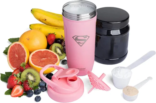 Miniatura 8 de Smartshake DC COMICS Reforce - Botella mezcladora de proteínas de acero inoxidable de 900 ml 30 oz - Tapa a prueba de fugas con rosca - Sin BPA