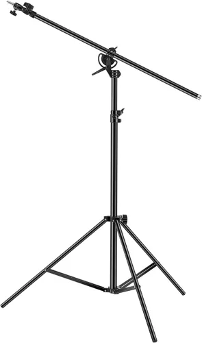 Miniatura 9 de VEVOR Soporte de luz de aluminio, altura máxima de 12.8 pies/153.5 in, soporte de fotografía ajustable con brazo de pluma, bolsa de arena, carga
