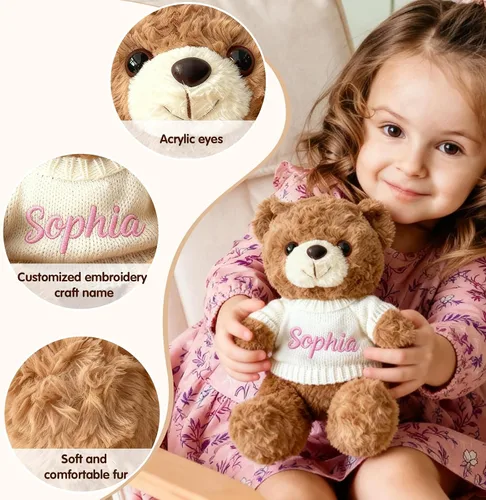 Miniatura 4 de Oso de peluche personalizado con nombre personalizado, relleno perfecto para canasta de Pascua, regalos únicos para el día de San Valentín