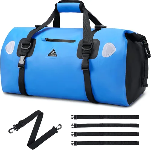 Miniatura 9 de Haimont Bolsa de lona impermeable con correas de fijación rápida para motociclismo, rafting, canotaje, SUP, kayak, viajes, 50L/70L