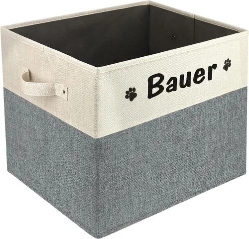 Miniatura 35 de PET ARTIST - Cesta plegable de almacenamiento de juguetes con nombre personalizado de la mascota - Organizador de caja rectangular para juguetes