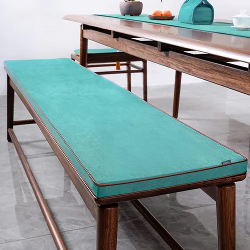 Miniatura 24 de Cojín personalizable para banco, de espuma de alta densidad con memoria, de lino lavable, antideslizante para zapatero, ventana, piano, comedor Gris