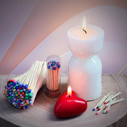 Miniatura 3 de Fósforos coloridos de 2" con delanteros 100 varillas de fósforos arcoíris pequeñas y seguras con pastillas de fricción de Thankful Greetings