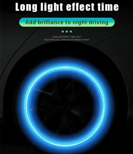 Miniatura 3 de 4 PIEZAS, 8 PIEZAS Tapas Universales Fluorescentes para Válvulas de Neumáticos, Tapas Luminosas para Válvulas de Aire de Neumáticos de Coche