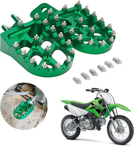 Miniatura 17 de AnXin Estriberas Reposapiés Pedales de Pie Apoyos CNC MX para KLX300 KLX300R KLX300SM 97-07 20-24 KLX250 06-20 KLX250S 09-14 KLX250R 94-96 KLX650