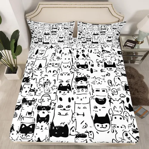 Miniatura 13 de Sábana bajera ajustable de tamaño individual para niños, diseño de animales marinos náuticos, juego de ropa de cama coral bajo el mar, juego de ropa